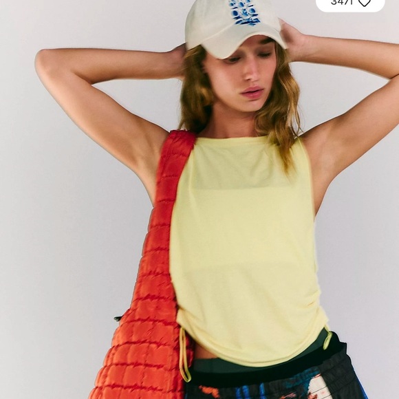 FREE‎ PEOPLE MOVEMENT yellow workout top NWT - Picture 5 of 8